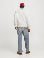 Jack & Jones Strickpullover Poloshirt Regular Fit Creme/Weiß/Beige