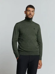 NO EXCESS Rollkragenpullover Strickpullover Dunkelgrün/Grün