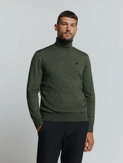 NO EXCESS Rollkragenpullover Strickpullover Dunkelgrün/Grün