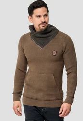 Indicode Pullover Dane Braun/Khaki/Grau/Beige
