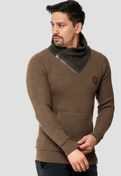 Indicode Pullover Dane Braun/Khaki/Grau/Beige
