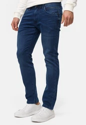 Indicode Herren INCoil Jeanshose aus Super-Stretch Denim Blau/Dunkelblau