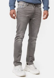 Indicode Herren INCoil Jeanshose aus Super-Stretch Denim Grau