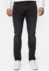 Indicode Herren INCoil Jeanshose aus Super-Stretch Denim Dunkelgrau/Schwarz/Grau