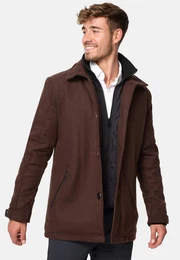 Wollmantel Brittany mit wattierter Innenjacke und Zippertaschen