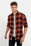 camel active Langarmhemd Rot/Braun/Orange/Dunkelrot