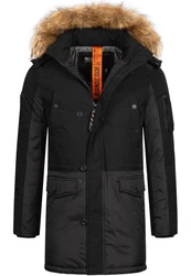 Indicode Winterjacke Jarl Schwarz/Orange