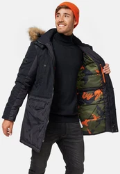 Indicode Winterjacke Jarl Schwarz/Orange