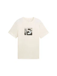 TOM TAILOR Denim T-Shirt Beige/Khaki/Creme/Weiß/Braun