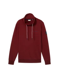 TOM TAILOR Sweatshirt mit Logo-Details Regular Fit Dunkelrot/Bordeaux/Rot