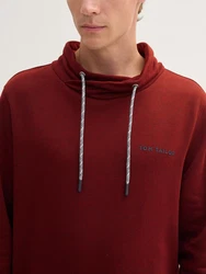 TOM TAILOR Sweatshirt mit Logo-Details Regular Fit Dunkelrot/Bordeaux/Rot