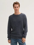 TOM TAILOR Strickpullover Dunkelblau/Dunkelgrau/Grau