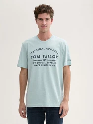 TOM TAILOR T-Shirt Logo Print Melange