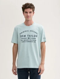 T-Shirt Logo Print T-Shirt in Melange Optik mit Logo Print