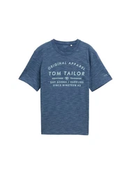 TOM TAILOR T-Shirt Logo Print Hellblau/Dunkelblau/Blau/Beige/Grau