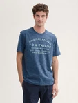 TOM TAILOR T-Shirt Logo Print Hellblau/Dunkelblau/Blau/Beige/Grau