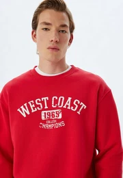 Sweatshirt Rundhalsausschnitt Mit Aufdruck