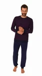 RELAX by Normann Pyjama Herren langarm Dunkelrot/Dunkelblau/Lila/Bordeaux/Rosa