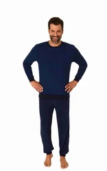 RELAX by Normann Pyjama Herren langarm Dunkelblau/Blau