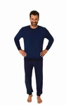 RELAX by Normann Pyjama Herren langarm Dunkelblau/Blau
