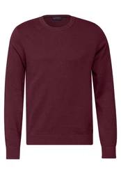 STREET ONE MEN Strickpullover mit Rundhalsausschnitt Dunkelrot/Bordeaux