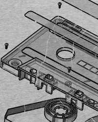 style3 T-Shirt Tape Kassette 3D turntable 