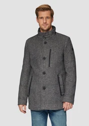 s.Oliver Langmantel Sportiver Kurzmantel mit fixiertem Insert grau / schwarz