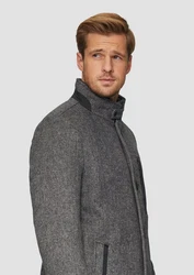 s.Oliver Langmantel Sportiver Kurzmantel mit fixiertem Insert grau / schwarz