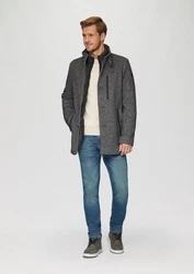 s.Oliver Langmantel Sportiver Kurzmantel mit fixiertem Insert grau / schwarz