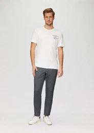 Stoffhose Regular: Jog-Chino mit Webstruktur