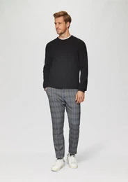 Stoffhose Regular: Jog-Chino mit Webstruktur