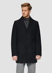 s.Oliver BLACK LABEL Langmantel Wattierter Wollmix-Mantel nachtblau/dunkelblau