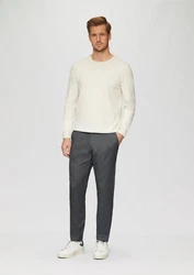 s.Oliver Stoffhose Regular Chino mit Webstruktur Weiß/Creme/Grau