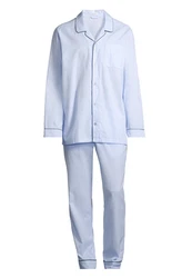 seidensticker Pyjama Web (Set, 2 tlg) Hellblau/Blau