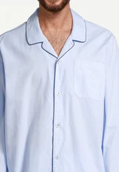 seidensticker Pyjama Web (Set, 2 tlg) Hellblau/Blau
