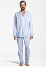 Pyjama Web (Set, 2 tlg) Pyjama - Baumwolle - Atmungsaktiv - Oberteil mit Knopfleiste