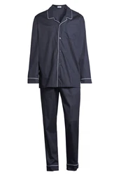 seidensticker Pyjama Web (Set, 2 tlg) Dunkelblau/Grau