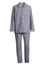 seidensticker Pyjama Web (Set, 2 tlg) Pyjama Grau/Dunkelblau