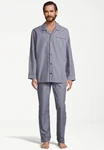 seidensticker Pyjama Web (Set, 2 tlg) Pyjama Grau/Dunkelblau
