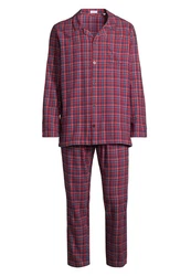 seidensticker Pyjama Set Flannel Lila/Dunkelrot/Rosa
