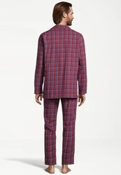 seidensticker Pyjama Set Flannel Lila/Dunkelrot/Rosa
