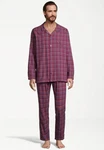 seidensticker Pyjama Set Flannel Lila/Dunkelrot/Rosa