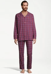 seidensticker Pyjama Set Flannel Lila/Dunkelrot/Rosa