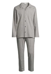 seidensticker Pyjama Set Flannel Grau/Hellgrau
