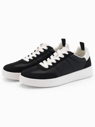 OMBRE Herren-Sneaker mit klobiger Sohle Schwarz/Weiß