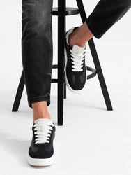 OMBRE Herren-Sneaker mit klobiger Sohle Schwarz/Weiß