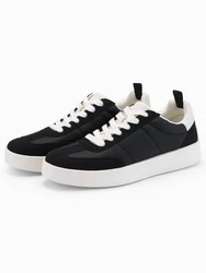 OMBRE Herren-Sneaker mit klobiger Sohle Schwarz/Weiß