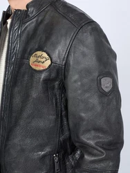 MUSTANG Lederjacke Varberg Grau/Dunkelgrau/Schwarz