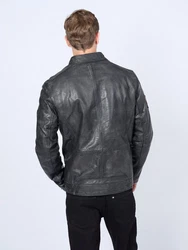 MUSTANG Lederjacke Varberg Grau/Dunkelgrau/Schwarz