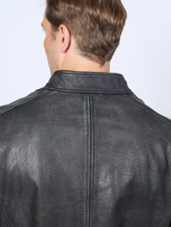 MUSTANG Lederjacke Varberg Grau/Dunkelgrau/Schwarz